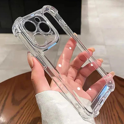 Luxury Shockproof Clear Phone Case For iPhone 14 13 12 11 15 Pro Max X XR XS 8 Plus Silicone Bumper Transparent Hard Back Cover - Premium  from FRANTZDOL STORE  - Just $12.99! Shop now at FRANTZDOL STORE 