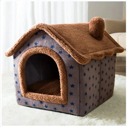 Foldable Dog House Pet Cat Bed Winter Dog Villa Sleep Kennel Removable Nest Warm Enclosed Cave Sofa Pets Supplies HEBDO