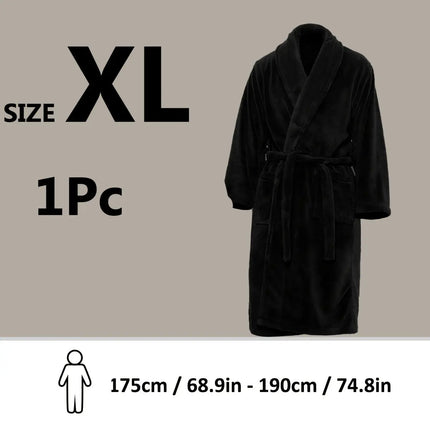 Ultra-Soft Fleece Bathrobe - Cozy, Warm & Machine Washable with Shawl Collar for Men and Women HEBDO