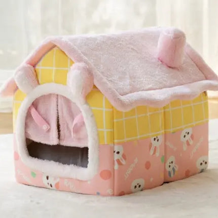 Foldable Dog House Pet Cat Bed Winter Dog Villa Sleep Kennel Removable Nest Warm Enclosed Cave Sofa Pets Supplies HEBDO