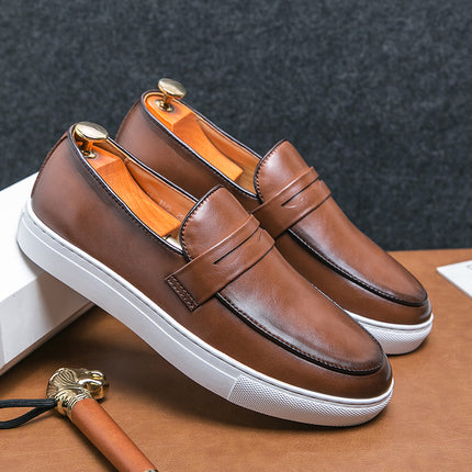 Plus Size Board Shoes Male Business Casual Leather Shoes HEBDO STORE