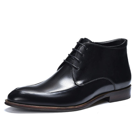 Genuine Leather Head Leather Business Formal High Top Leather Shoes And Boots HEBDO STORE