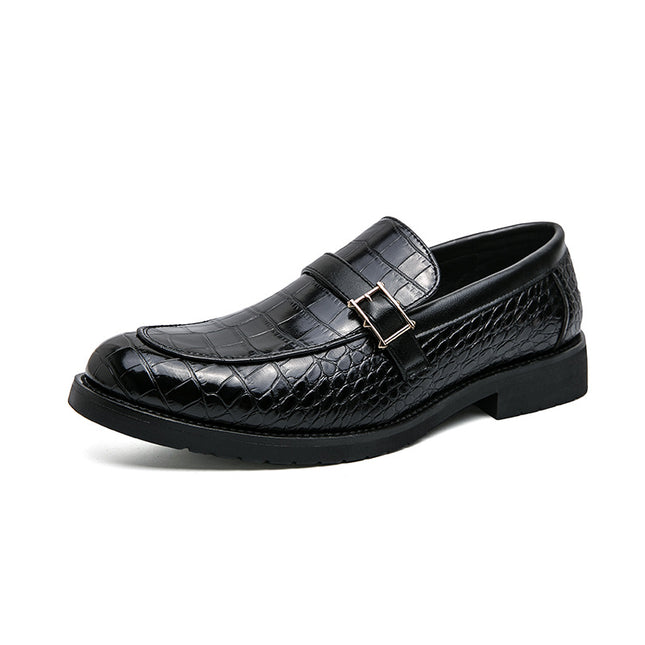 Fashion British Style Buckle Pointed Leather Shoes HEBDO STORE