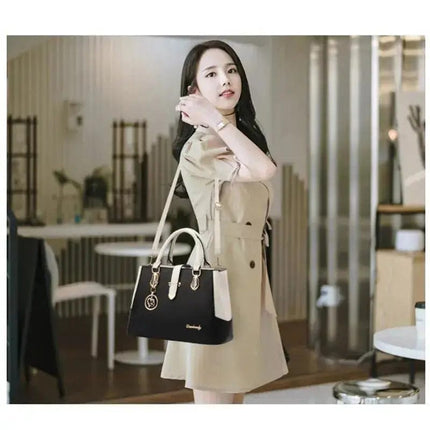 Vento Marea Fashion Women Bag 2023 Pu Leather Luxury Totes Famous Design Ladies Shoulder Large Capacity Purse & Handbag In Black - Premium  from FRANTZDOL STORE  - Just $45.99! Shop now at FRANTZDOL STORE 