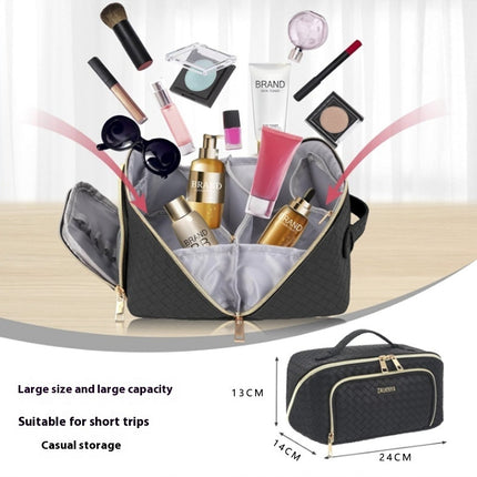 Sac cosmétique de grande capacité, étui de rangement de maquillage étanche portable pour femmes, multifonction, salle de bain, articles de toilette, pochette HEBDO STORE