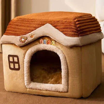 Foldable Dog House Pet Cat Bed Winter Dog Villa Sleep Kennel Removable Nest Warm Enclosed Cave Sofa Pets Supplies HEBDO