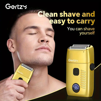 1pc GERTZY Electric Razor for Men, USB Rechargeable Foil Shaver with Dual Reciprocating Blades, Adjustable Speed, Digital LCD Display, 600mAh Lithium Battery, Ideal for Short Beard Trimming, Father'S Day Gift HEBDO