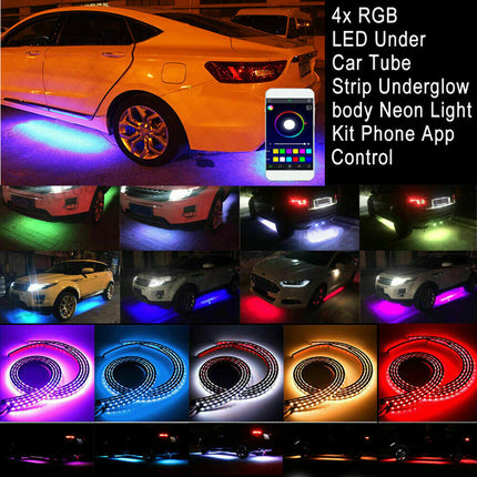 Car Underglow Light Flexible Strip LED Underbody Lights Remote APP Control Car Led Neon Light RGB Decorative Atmosphere Lamp HEBDO STORE