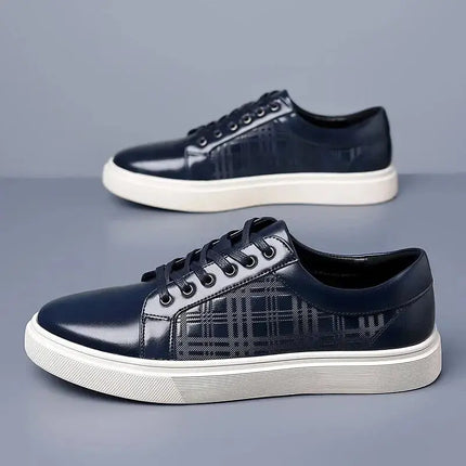 New Blue Men's Vulcanize Shoes Lace-up Solid Black Sneakers Casual Shoes Free Shipping Size 38-46 Men Shoes - Premium  from FRANTZDOL STORE  - Just $80! Shop now at FRANTZDOL STORE 