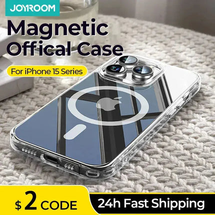 Joyroom Magnetic Case For iPhone 15 14 13 Pro Max Slim Thin Phone Case Transparent Cover For iPhone 14 Pro Max Magnet Back Cover - Premium  from FRANTZDOL STORE  - Just $30! Shop now at FRANTZDOL STORE 