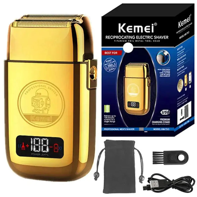 Kemei Full Metal Adjust 5 Speed Barber Hair Electric Shaver For Men Rechargeable Beard Electric Razor Bald Head Shaving Machine - Premium  from FRANTZDOL STORE  - Just $50! Shop now at FRANTZDOL STORE 