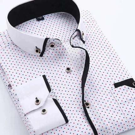 Big Size 4XL Men Dress Shirt 2023 New Arrival Long Sleeve Slim Fit Button Down Collar High Quality Printed Business Shirts MCL18 - Premium  from FRANTZDOL STORE  - Just $35! Shop now at FRANTZDOL STORE 