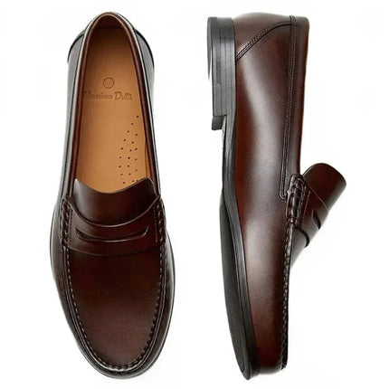 Vintage Top Layer Genuine Leather Slip on Loafers Breathable Moccasins Driving Design Casual Cowhide Shoes for Men - Premium  from FRANTZDOL STORE  - Just $100! Shop now at FRANTZDOL STORE 