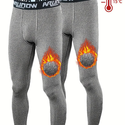 2-Pack ARUNOW Men'S Thermal Fleece-Lined Leggings HEBDO