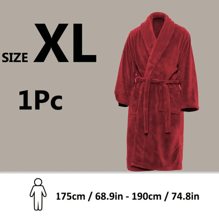 Ultra-Soft Fleece Bathrobe - Cozy, Warm & Machine Washable with Shawl Collar for Men and Women HEBDO