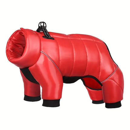 Small to Medium Breeds Waterproof All-Season Warm Dog Coat with Polyester Filling, Knit Fabric, Snap Button Closure, and D-Ring Leash Attachment HEBDO