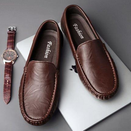 British Style Leather Slip-on Loafers HEBDO STORE