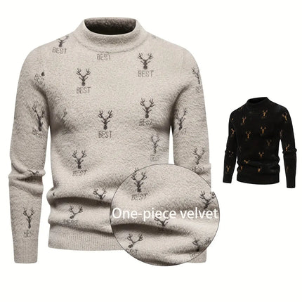 Men's Slim-Fit Knit Pullover - Casual Long Sleeve winter HEBDO