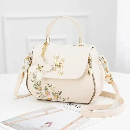 Women Embroidery Satchels Handbags Fashion Flap Top-handle Bags Portable Purse Tote Bags Trendy Shoulder Bag Crossbody Bag - Premium  from FRANTZDOL STORE  - Just $40! Shop now at FRANTZDOL STORE 