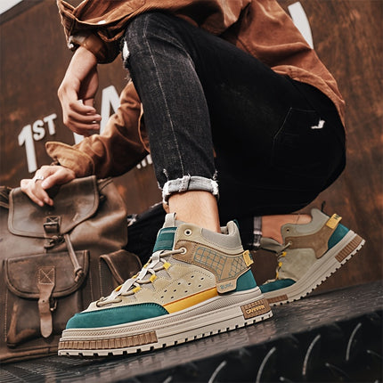 Men's High-Top Fashion Sneakers - Trendy Streetwear, Breathable & Comfortable, Lace-Up Casual Shoes for All Seasons HEBDO STORE