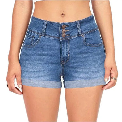 Waist-tight Denim Elastic Color Cloth Shorts Hot Pants Women - Image #2