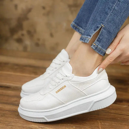 Chekich Women's Casual Sneakers White Summer Season - Image #1