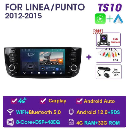 JMCQ 2 Din Android 12 Car Stereo Radio Multimedia For Fiat Linea Punto evo 2012-2015 Video Player 2Din Navigation GPS Carplay - Premium  from FRANTZDOL STORE  - Just $124.12! Shop now at FRANTZDOL STORE 