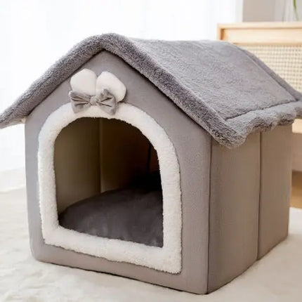 Foldable Dog House Pet Cat Bed Winter Dog Villa Sleep Kennel Removable Nest Warm Enclosed Cave Sofa Pets Supplies HEBDO