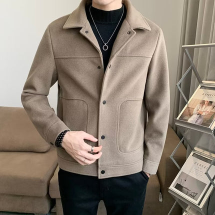 Men's Casual Top Clothes Short Woolen Coat HEBDO STORE