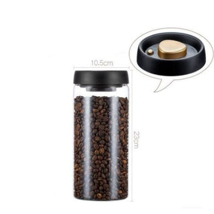 Vacuum Sealed Jug Set Black Coffee Beans Glass Airtight Canister Kitchen Food Grains Candy Keep Good Storage Jar Set Kitchen Gadgets HEBDO STORE