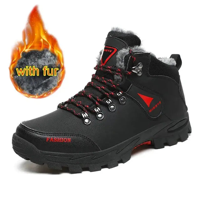 Outdoor Hiking Boots Men Waterproof Snow Boots With Fur Plus Size 39-47 - Premium  from FRANTZDOL STORE  - Just $42.05! Shop now at FRANTZDOL STORE 