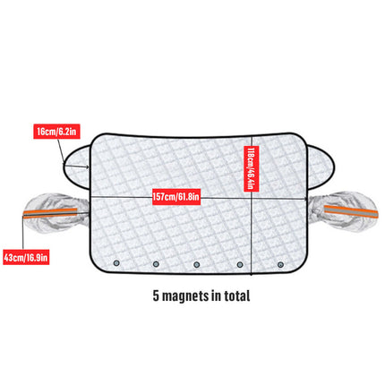 4 Layers Magnetic Car Windscreen Cover Winter Ice Frost Snow Protector Sunshade HEBDO STORE